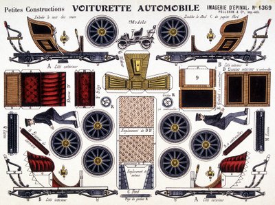 Carrinho de carro: Petites Constructions. Século XIX. de French School