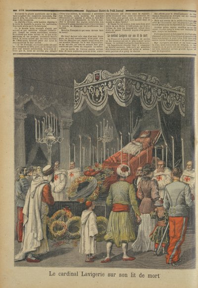Cardeal Lavigerie (1825-92) em seu leito de morte, de Le Petit Journal, 17 de dezembro de 1892 de French School