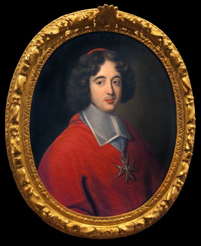 Cardeal de Bouillon, abadia de Tournus de 1660 a 1715, iniciador da construção do dieu do hotel. Pintura anônima, arte francesa do século XVII. Hotel Dieu, Musee Greuze, Tournus. de French School