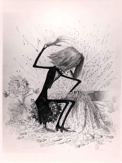 Caricatura representando Franz Liszt (1811-1886) tocando piano, 1845 de French School