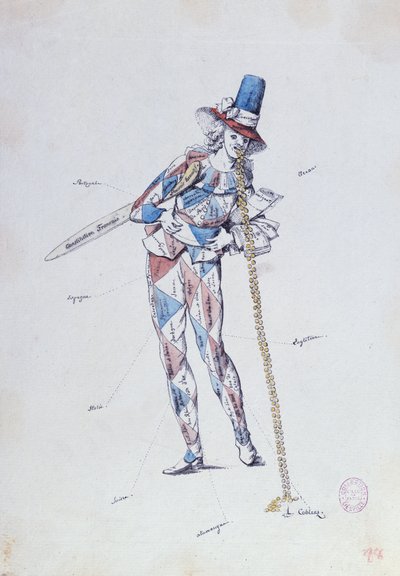 Caricatura satirizando emigrantes franceses aristocráticos, c.1792 de French School