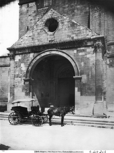 Transporte, esperando, antes de, alpendre, de, catedral, notre-dame-des-doms de French School