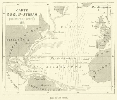 Carte du Gulf-Stream (gravura) de French School