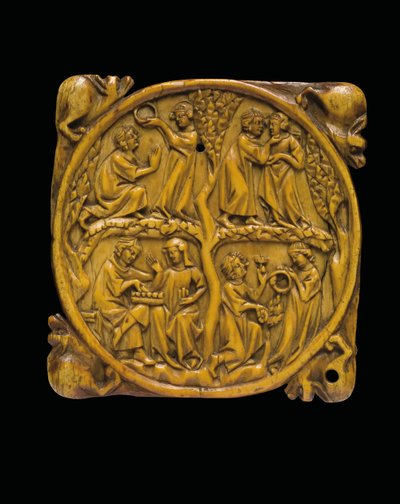 Capa de espelho esculpida, Paris, c.1310-20 de French School