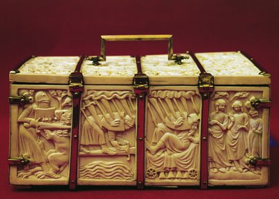 Caixão com cenas de literatura romântica, 1330s de French School