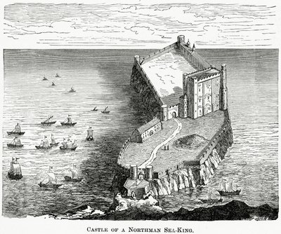 Castelo de um mar-rei de Northman, c.1880 de French School