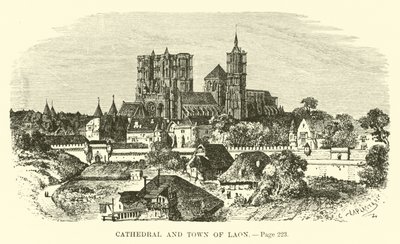 Catedral e cidade de Laon de French School