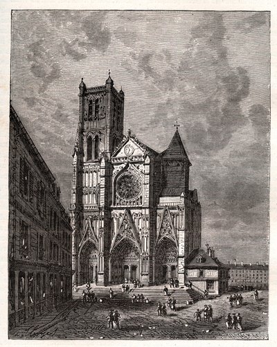 Catedral Saint-Etienne de Meaux - Seine-et-Marne - gravura em "La France illustree: geographie, histoire, administration statistique" de V.A. Malt-Brown. 1884 de French School