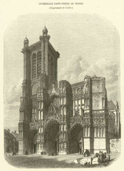 Catedral de Saint-Pierre de Troyes, Departamento de Aube (gravura) de French School