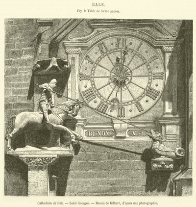 Cathedrale de Bale, Saint Georges (gravura) de French School