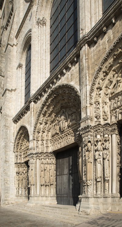 Cathedrale de chartres, portal real fachada oeste de French School