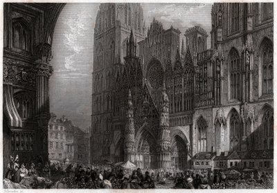 A Catedral de Rouen. (gravura, ca. 1850) de French School