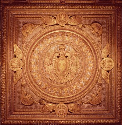 Teto do quarto de Henri II (1519-59) de French School
