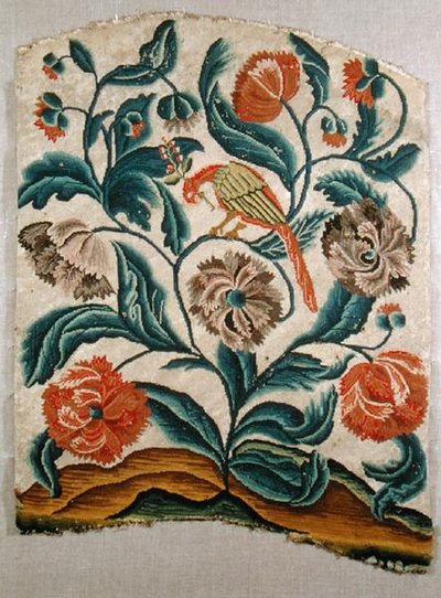 Cadeira de costas, c.1725-50 (bordado sobre tela) de French School