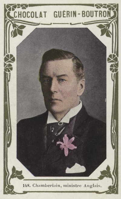 Chamberlain, ministro inglês (foto colorida) de French School