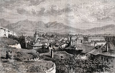 Chambery - Savoie - gravura em "La France illustree: geography, history, statistical administration" de V.A. Malt-Brown. 1884 de French School