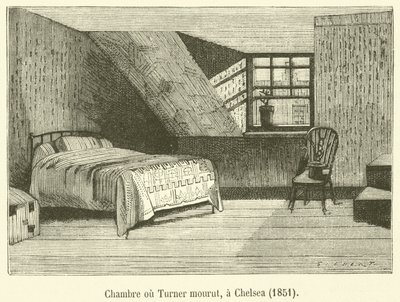 Quarto onde o Turner morreu, em Chelsea. de French School