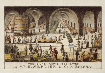 Adegas de champanhe de E Mercier & Co., Epernay, França de French School