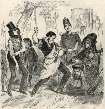 Champs-Elysees (Champs Elysees) - Dynamometer - Engraving in "Tableau-de-Paris" de Edmond Texier 1852 de French School