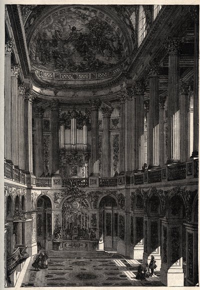 Capela do Palácio de Versalhes - Capela do Castelo de Versalhes - gravura em "PATRIE" - DESCRIÇÃO PECTURERIQUE DE LA FRANCE EN 6 VOLUES BY LUCIEN HUARD - final do século XIX de French School