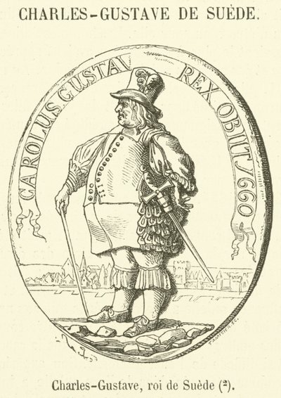 Charles Gustav, Rei da Suécia (gravura) de French School