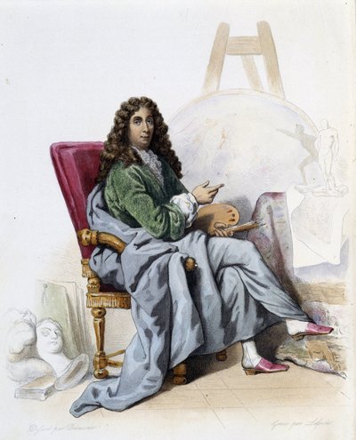 Charles Lebrun (Le Brun) (1619-1690) Pintor e decorador francês - em "Le Plutarque francais", de Mennechet, Paris de French School