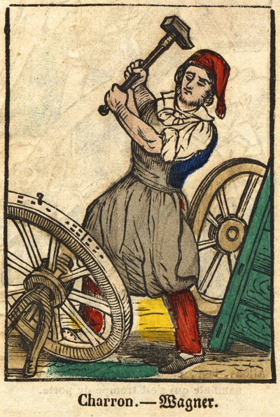 Charron (que fabrica carrinhos); Série sobre o comércio, imagem da Epinal do século XIX. de French School