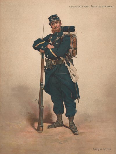 Caçador do pé, traje do país de French School