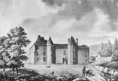 Chateau de Montaigne, Dordogne (gravura) de French School