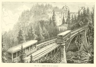 Chemin de Fer du Giesbach (gravura) de French School