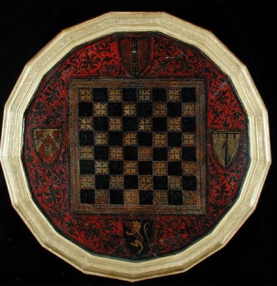 Tabuleiro de xadrez com quatro brasões, c.1400-30 de French School