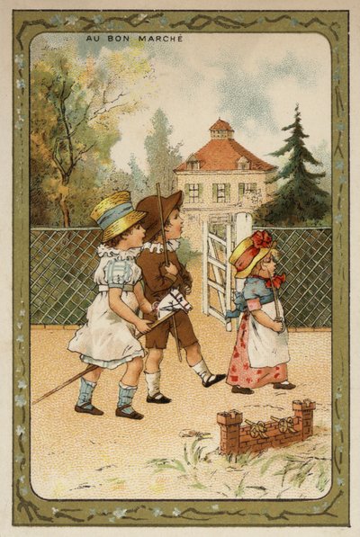 Crianças que brincam aos soldados (chromolitho) de French School