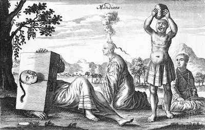 Chineses Mendianos realizando atos auto-infligidos, 1664 de French School