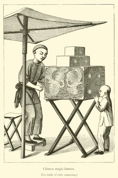 Lanterna mágica chinesa (gravura) de French School