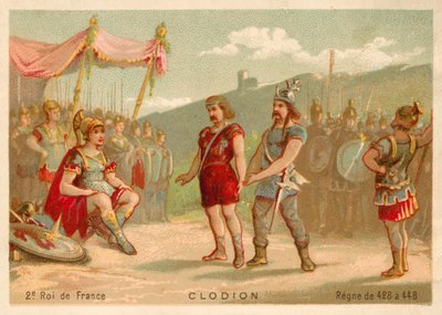 Clodio, Rei dos Francos Salianos (chromolitho) de French School