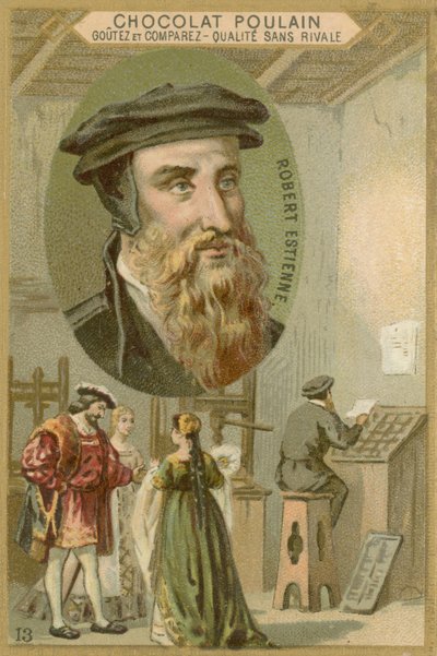 Cartão de comércio do potro de chocolate, Robert Estienne de French School