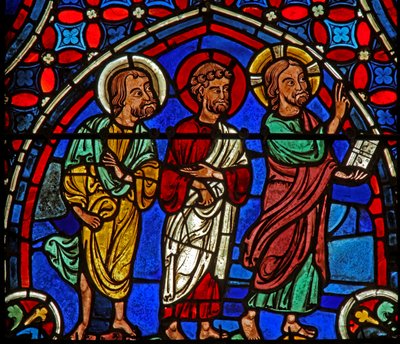 Cristo - com 2 apóstolos (w0) de French School