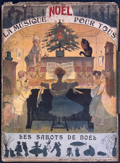 Tamancos de Natal, pontuação de canções natalinas, c.1900-10 de French School