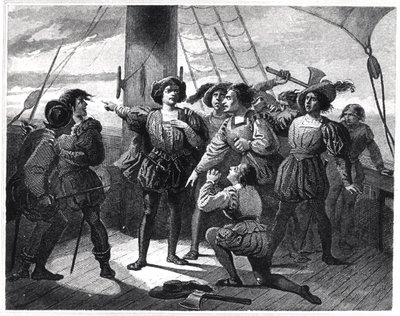 Cristóvão Colombo (1450-1506) Scaring his Crew de French School