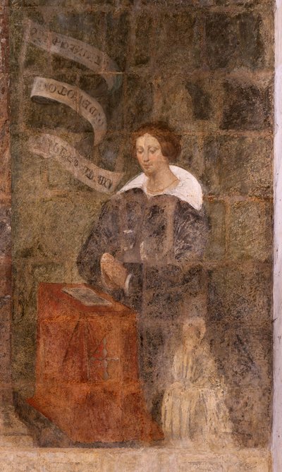 Igreja (Eglise Saint-Jean-Baptiste). Interior. Capela Saint-Fursy. Quadros murais. A glorificação de Maria (fresque dite de la bonne mort). Início do século XVII. de French School