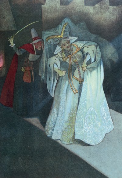 Cinderela com sua fada madrinha, c.1911 de French School