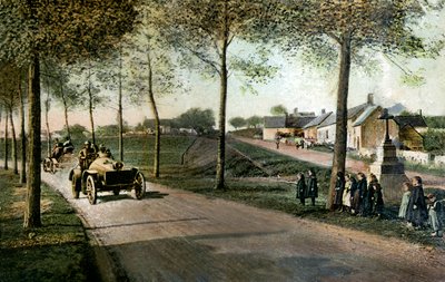 Circuito automóvel de la Sarthe: uma curva em Ardenay (postal) de French School