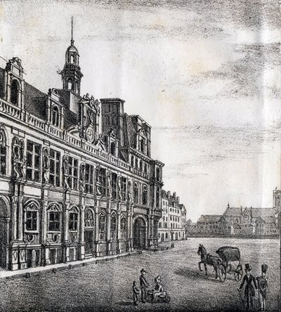 Prefeitura - "Alfabeto Pitoresco des Monumens de Paris" c.1840 (gravura) de French School