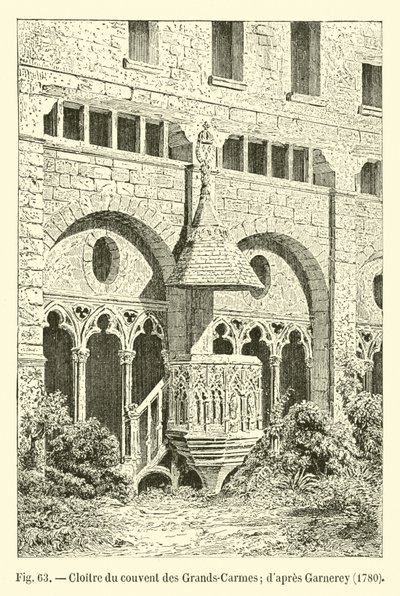 Claustro do convento das grandes carmelitas; Dapres Garnerey, 1780 de French School