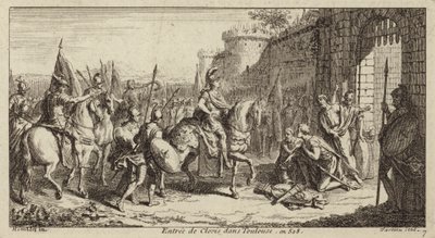 Clovis I, rei dos francos, entrando em Toulouse depois de derrotar os visigodos, 508 de French School
