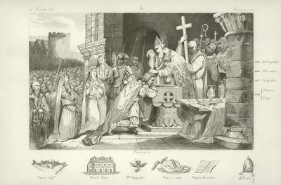 Clovis I, rei merovíngio dos francos de French School