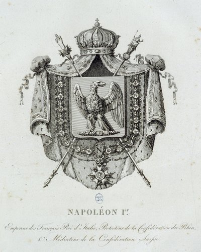 Brasão de armas de Napoleão 1er - em "Armorial General of the French Empire" por H. Simon de French School