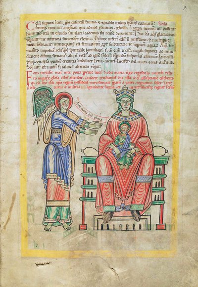 Bacalhau Guelf 1 gud. lat. (9r), Madonna e Child, de Liber Floridus por Lambert de Saint-Omer c.1120 de French School
