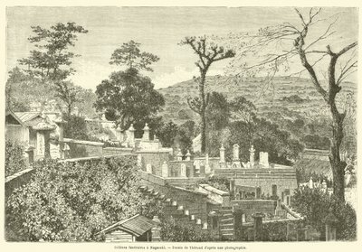 Collines funeraires a Nagasaki (gravura) de French School