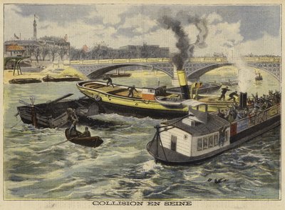 Colisão no rio Sena, Paris, 1897 de French School